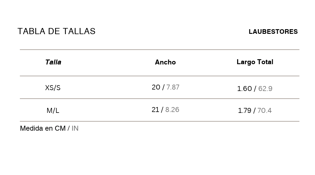 Tabla de tallas