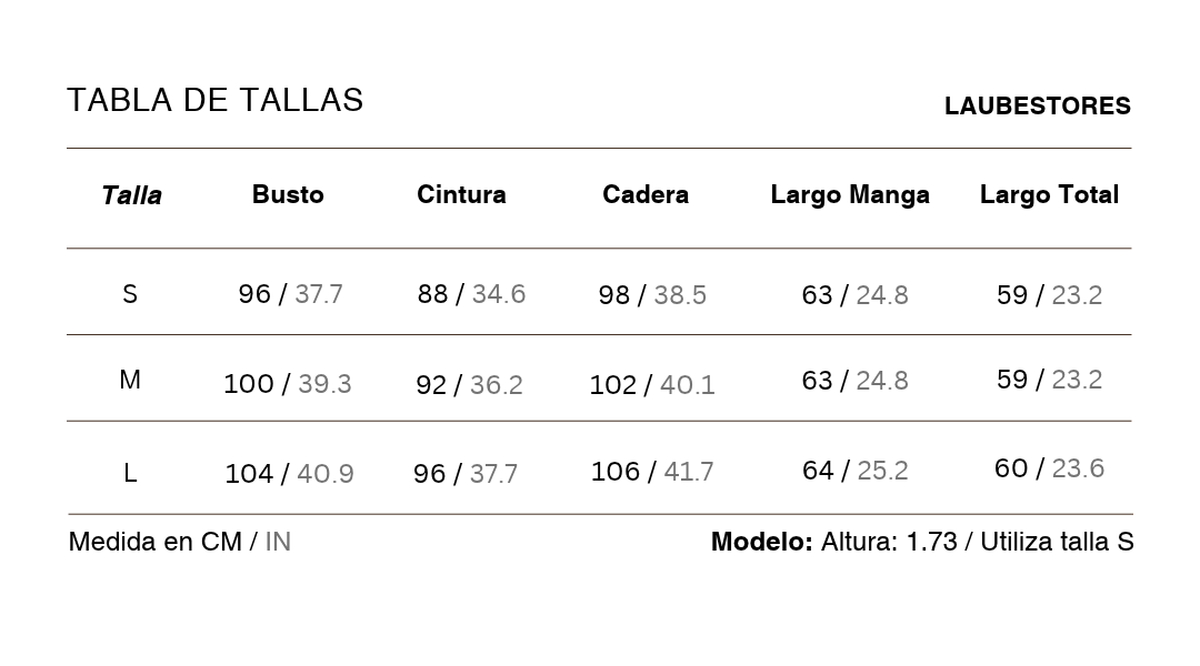 Tabla de tallas
