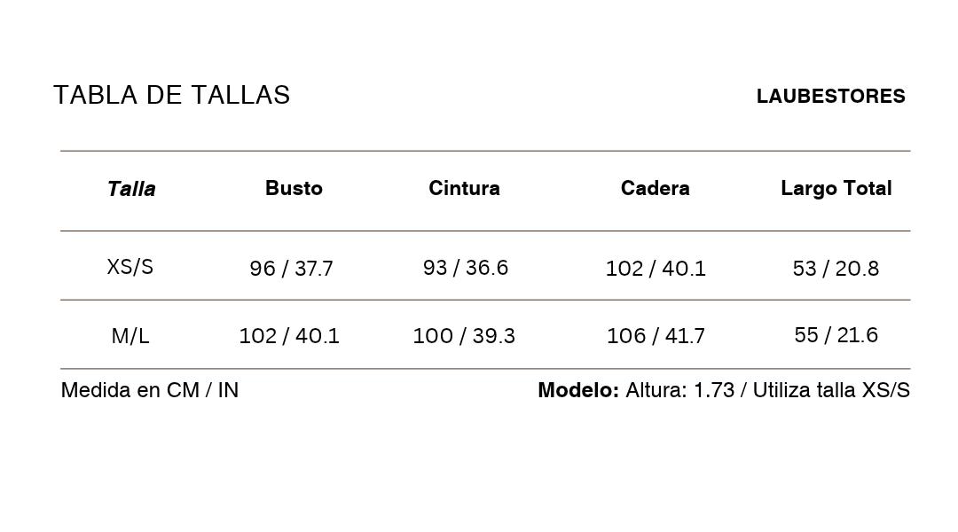 Tabla de tallas