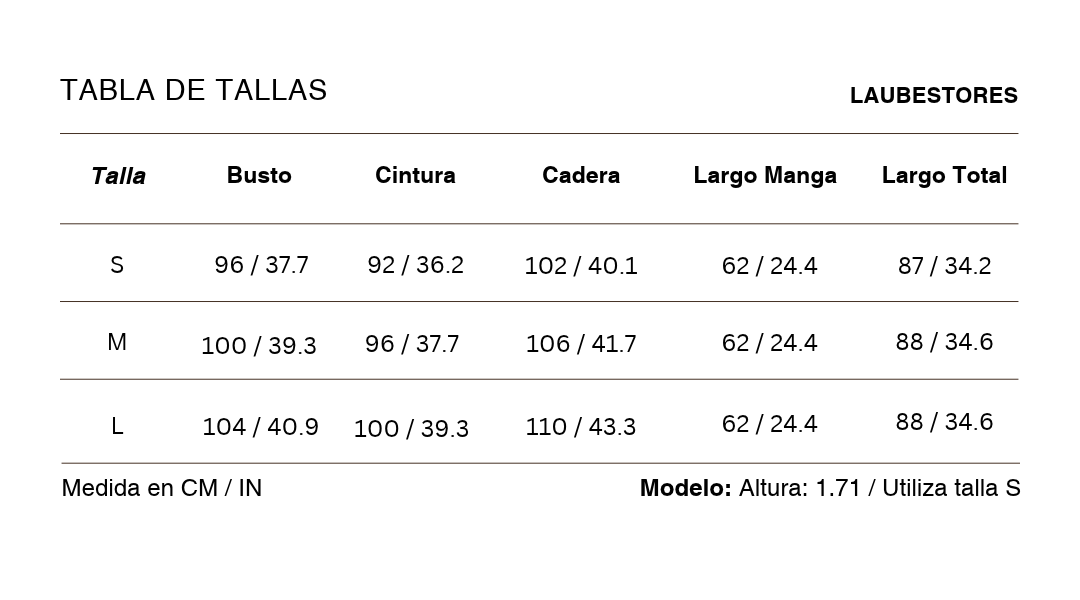 Tabla de tallas