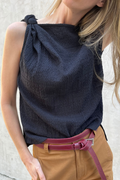 Top Perle Algodón Negro