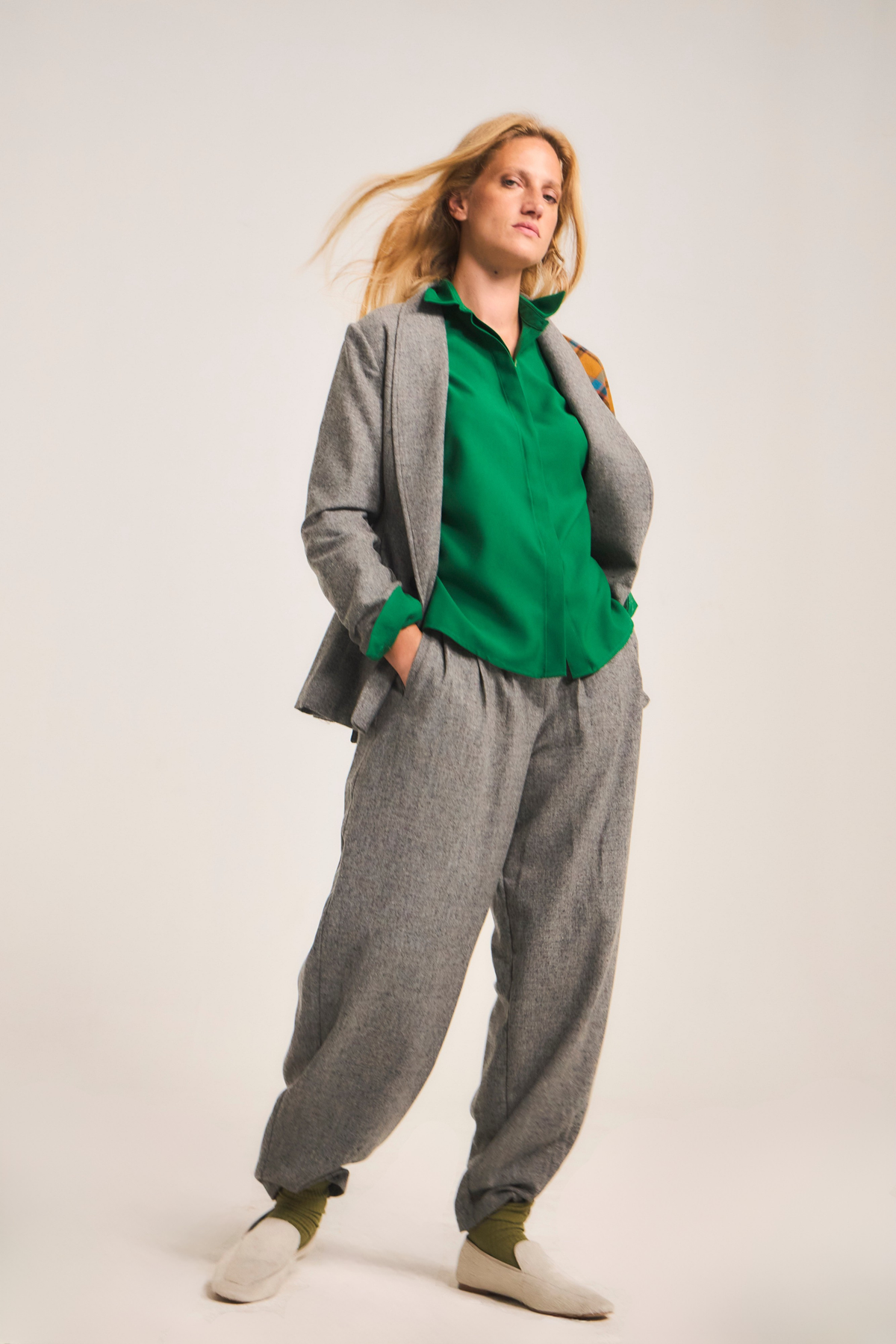 Pantalón Donna Lana Gris