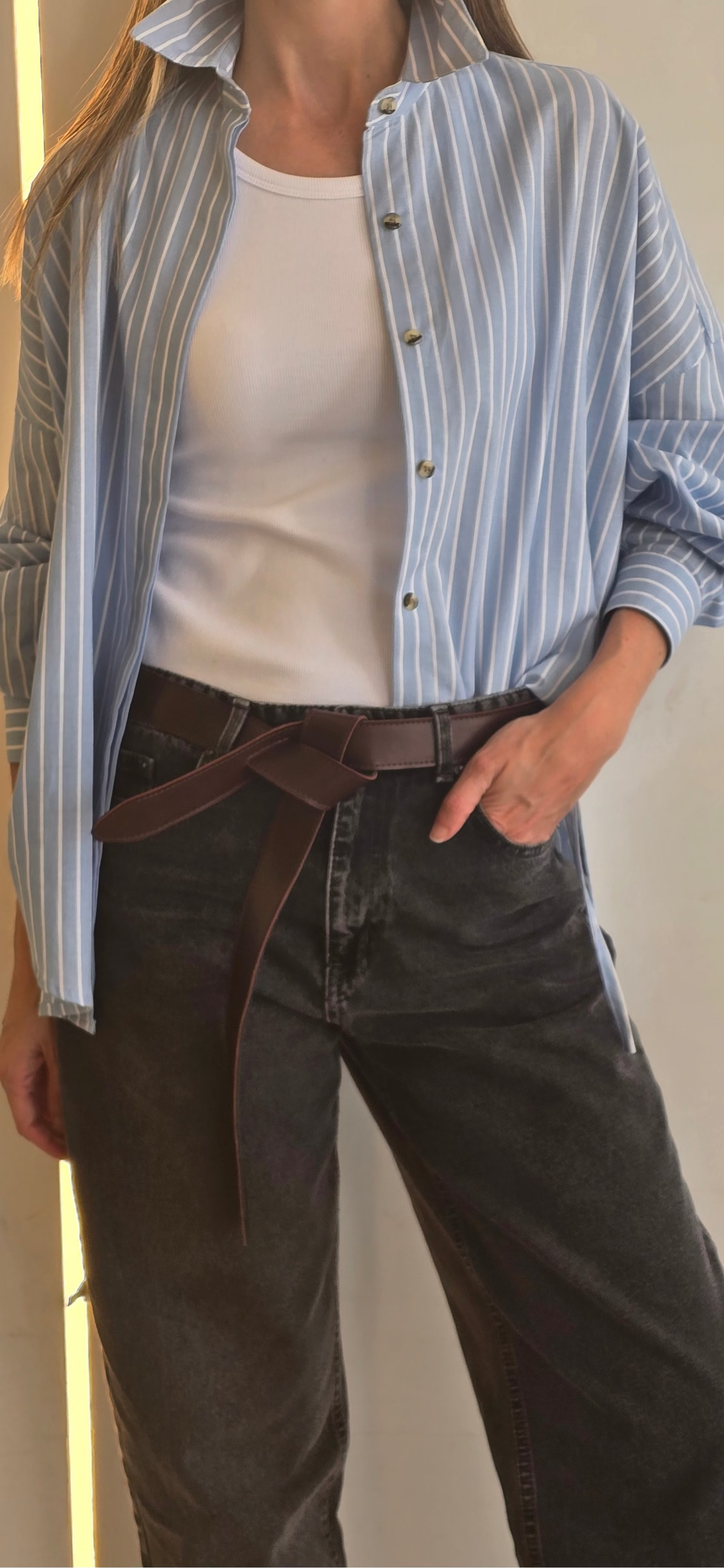 Narcisse Reversible Belt Coffee-Black 100% Leather