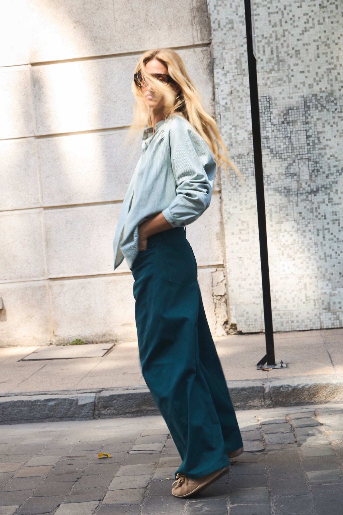 Pantalón Ether 100% Algodón Verde Petróleo