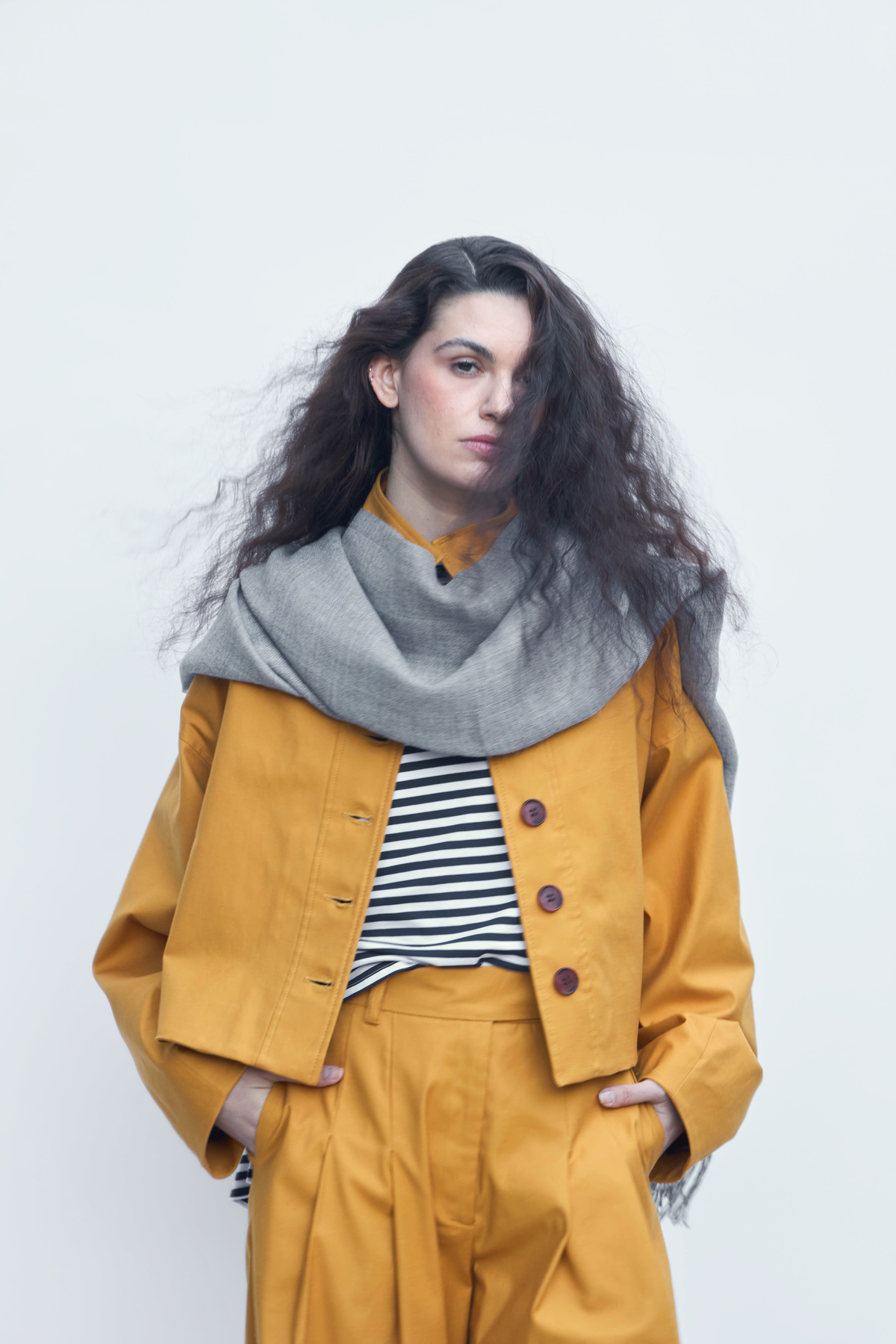 Bufanda Lavande 100% Baby Alpaca Gris Claro