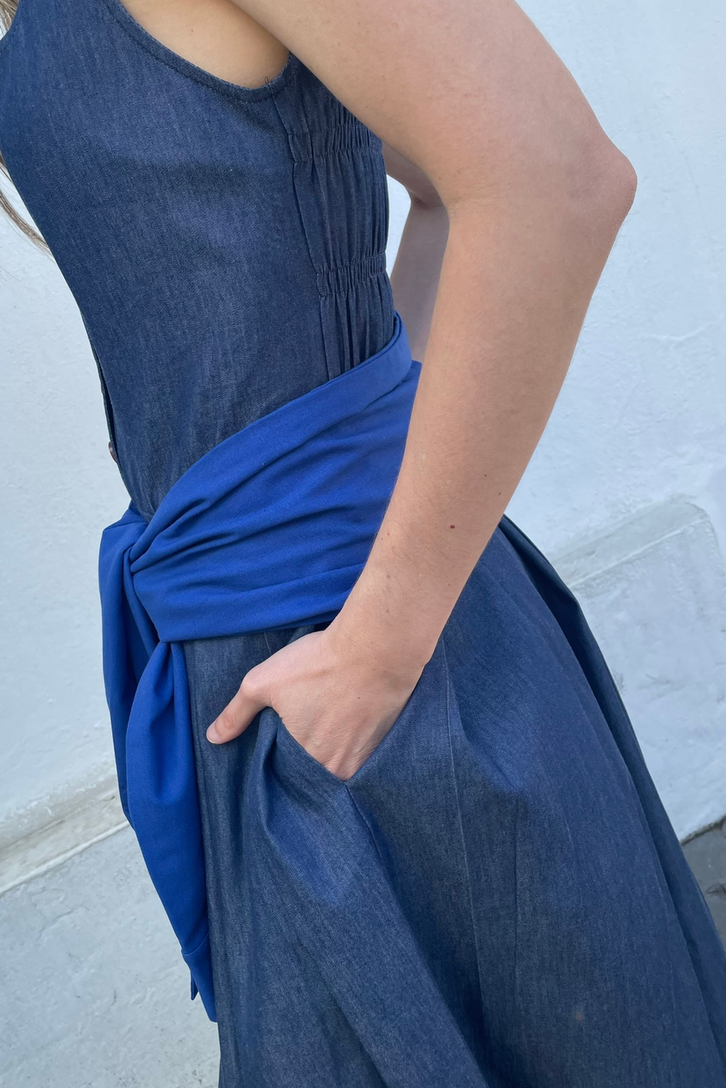 Cinturón Desaté Lino Azul