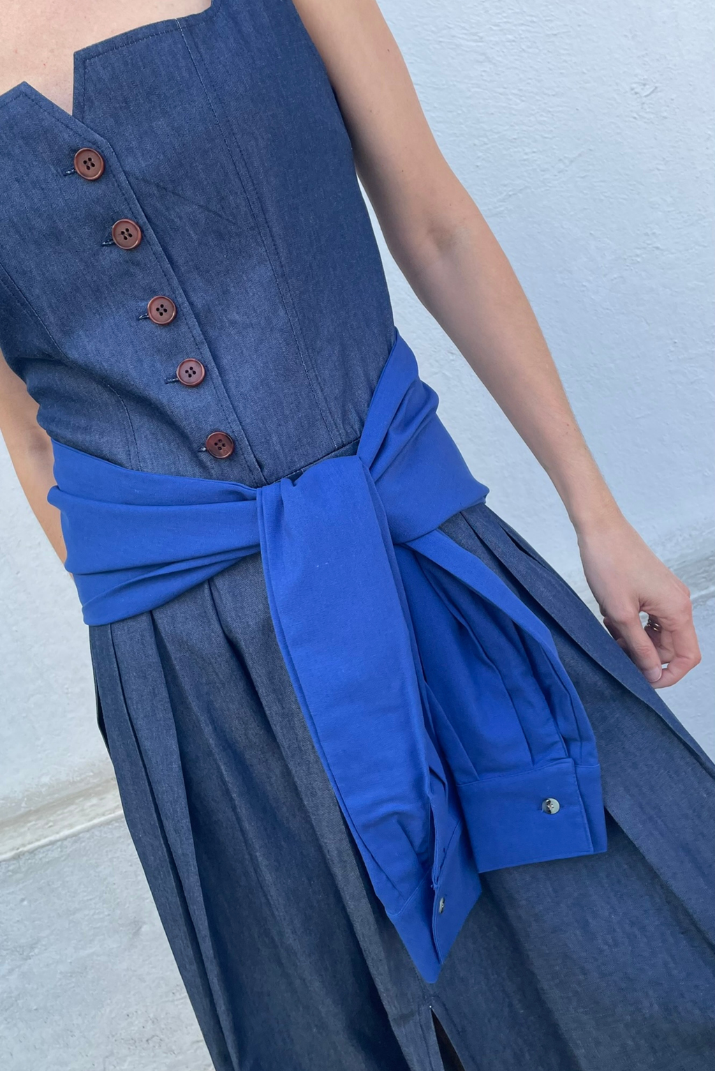 Cinturón Desaté Lino Azul
