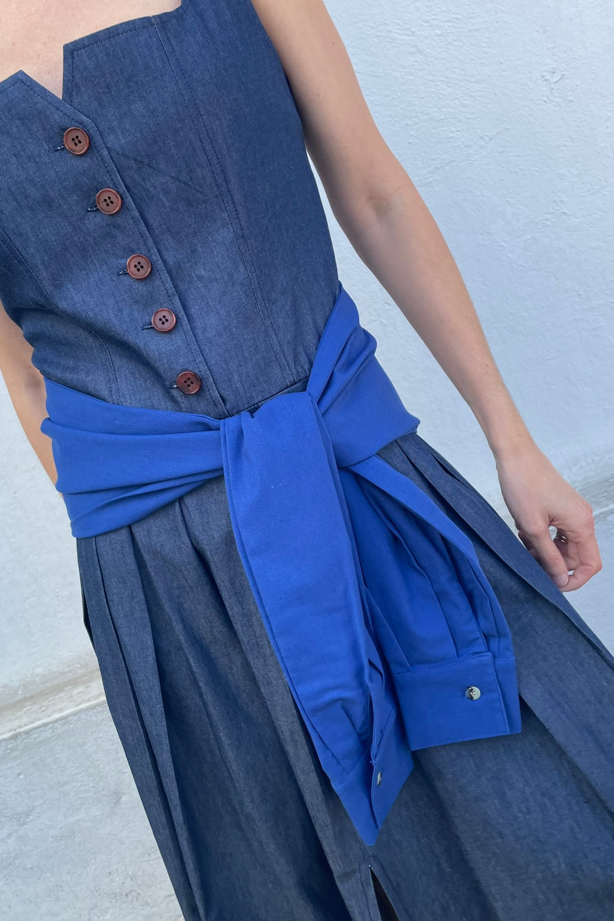 Cinturón Desaté Lino Azul