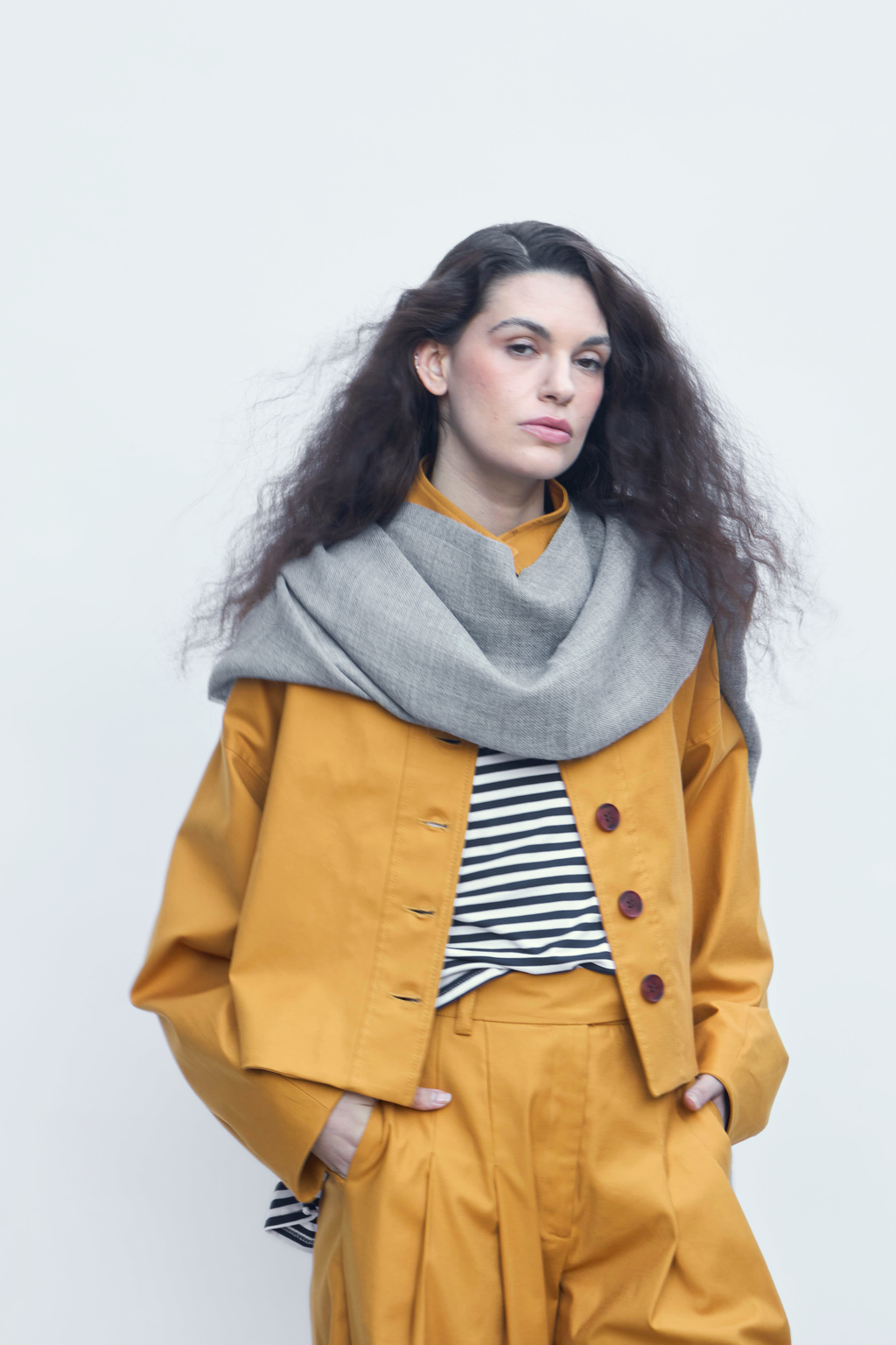 Bufanda Lavande 100% Baby Alpaca Gris Claro