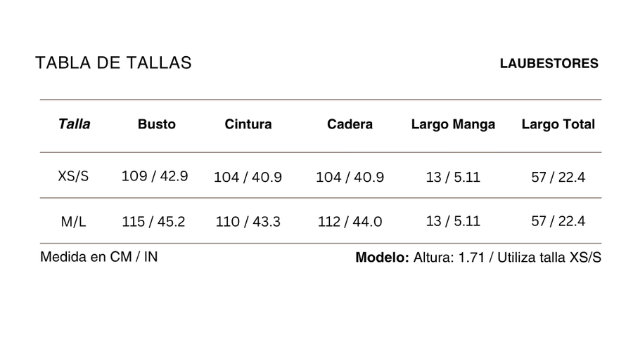 Tabla de tallas Blusa Eclatement Algodón Amarillo