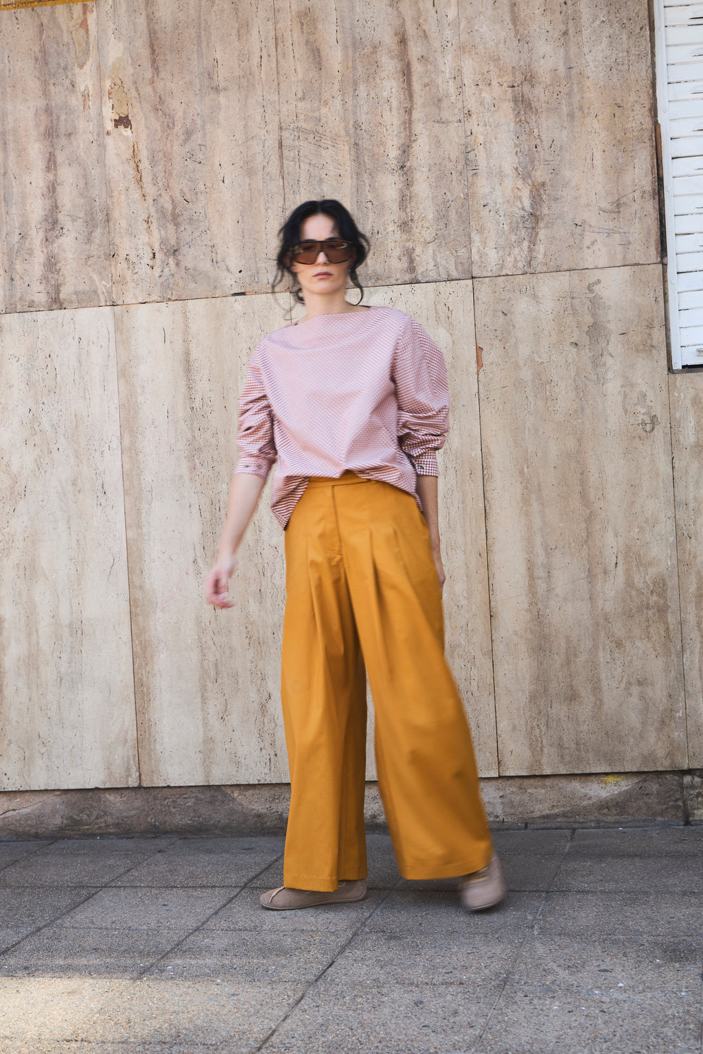 Blusa Ancrage Cuadrillé Terracota
