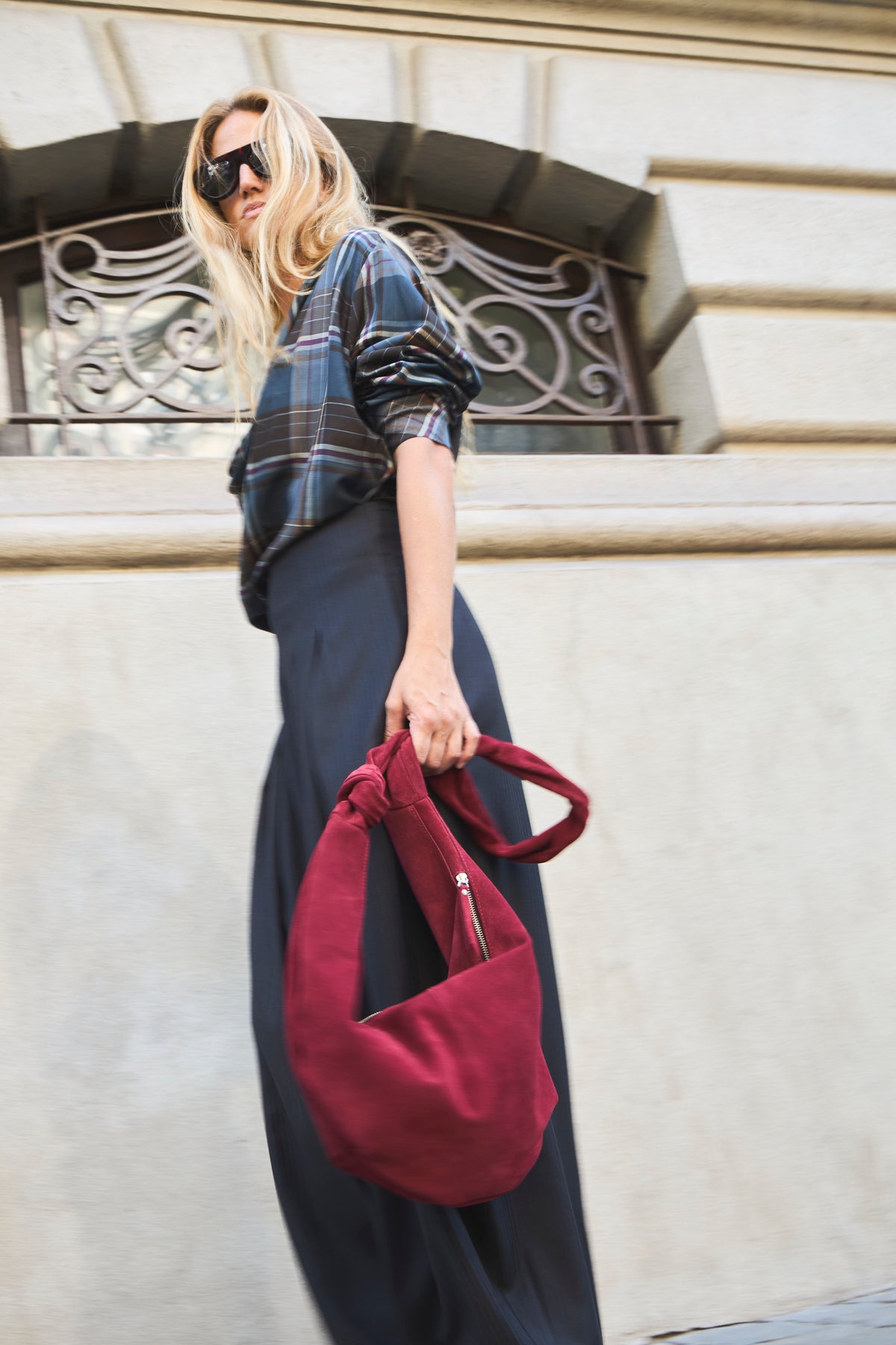 Cartera Brume 100% Gamuza Guinda