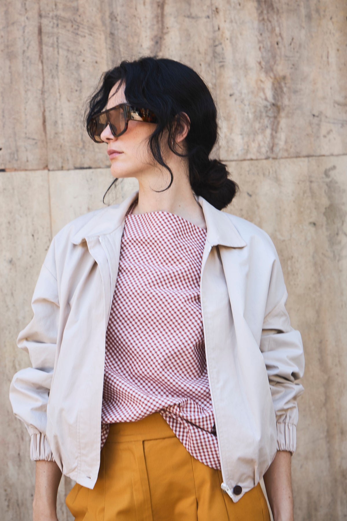 Blusa Ancrage Cuadrillé Terracota