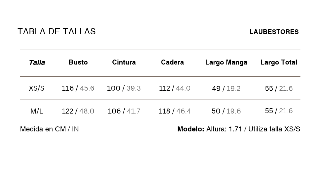 Tabla de tallas