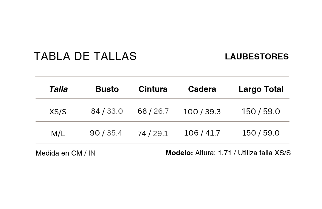 Tabla de tallas