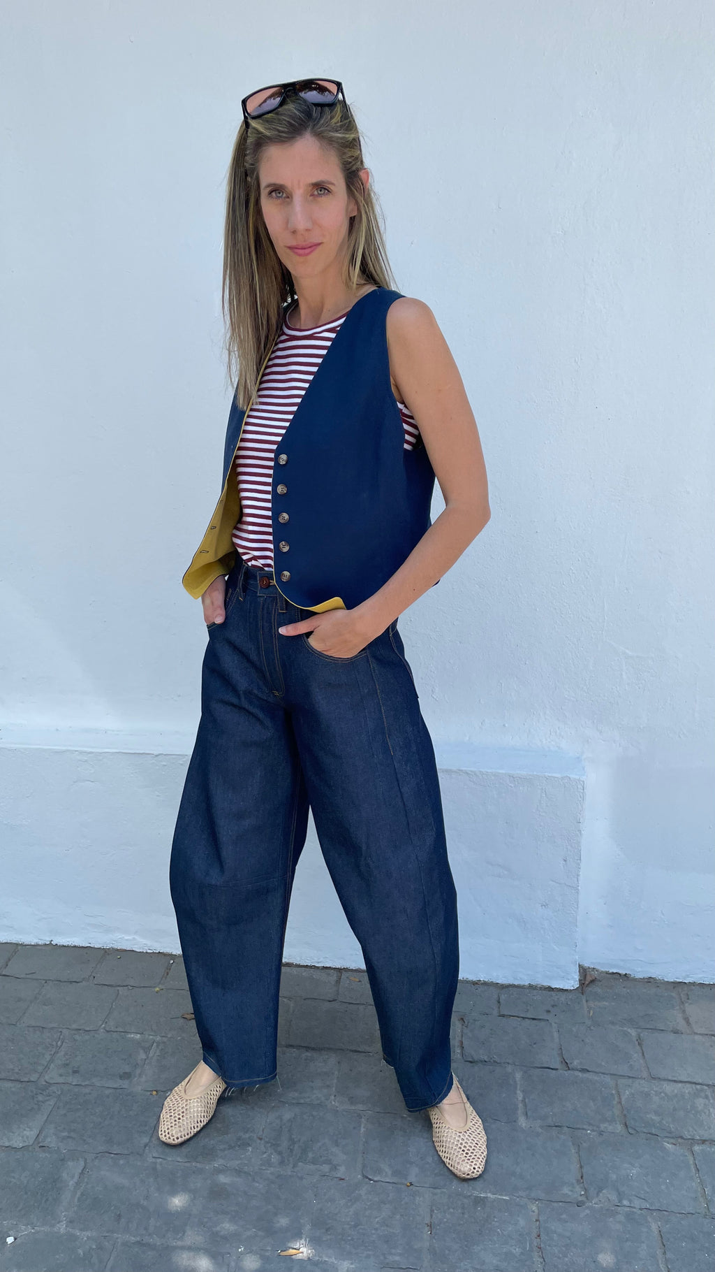 Gilet Reversible Victoire Lino Azul / Lima