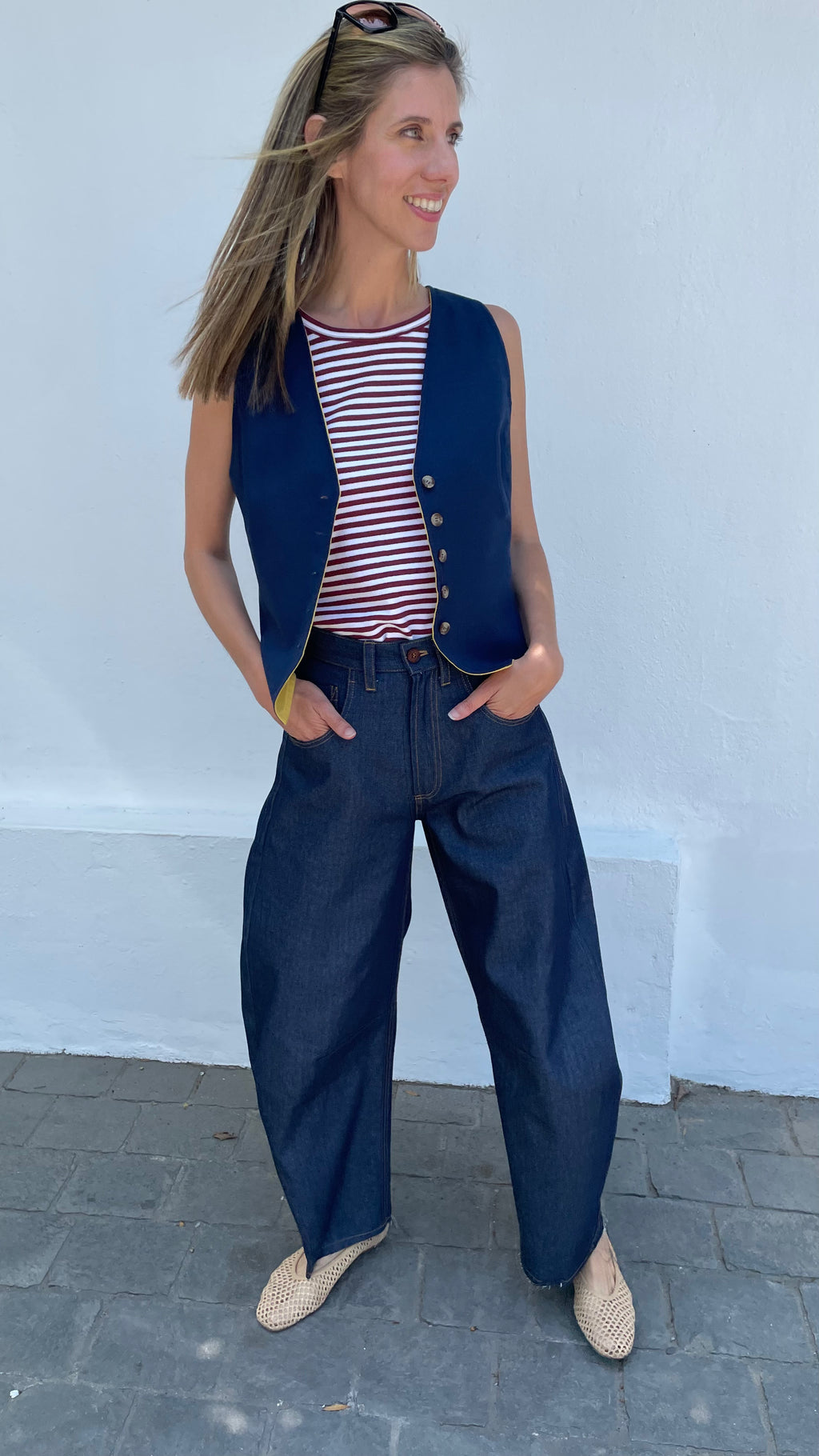 Gilet Reversible Victoire Lino Azul / Lima