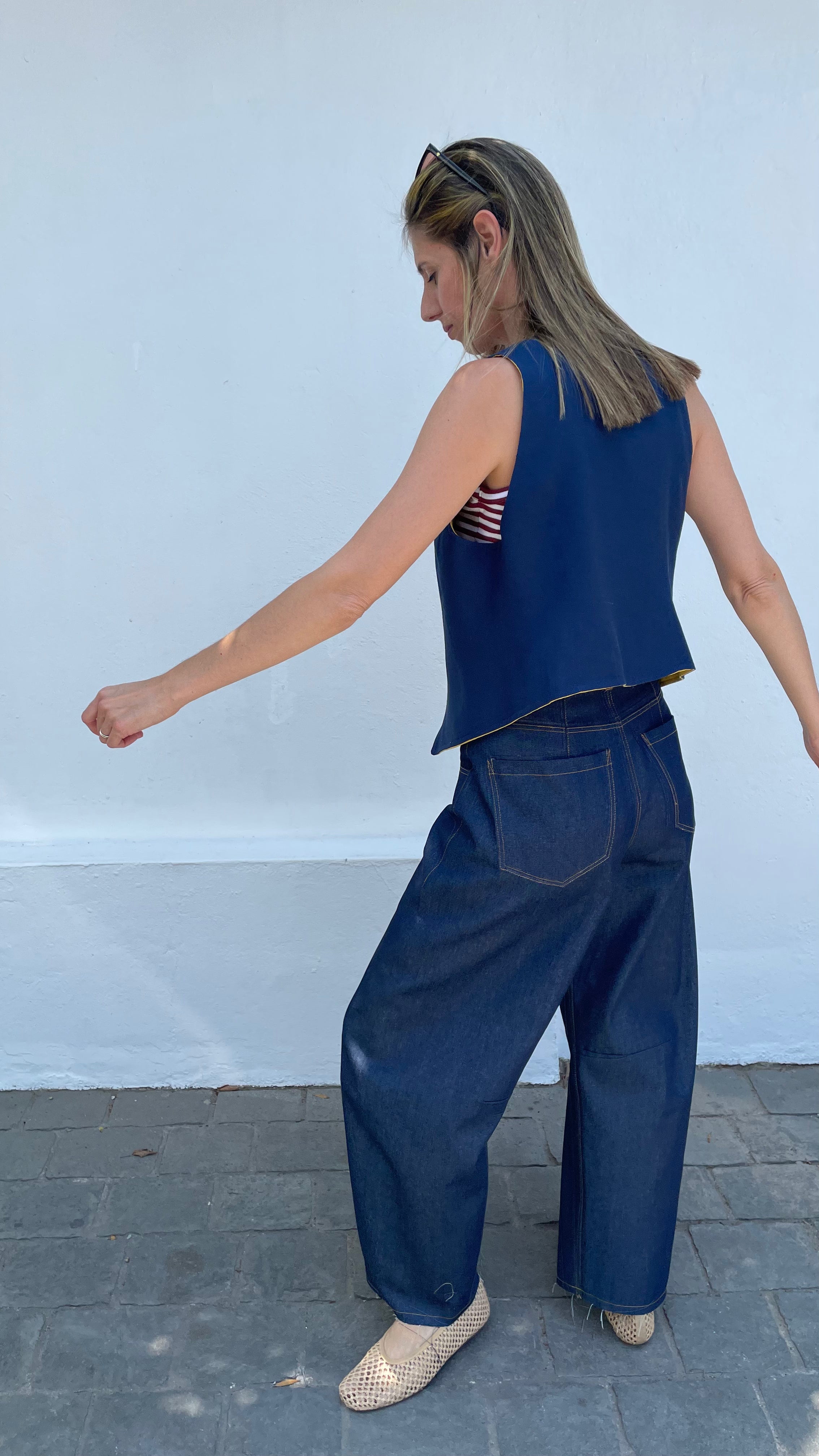 Gilet Reversible Victoire Lino Azul / Lima