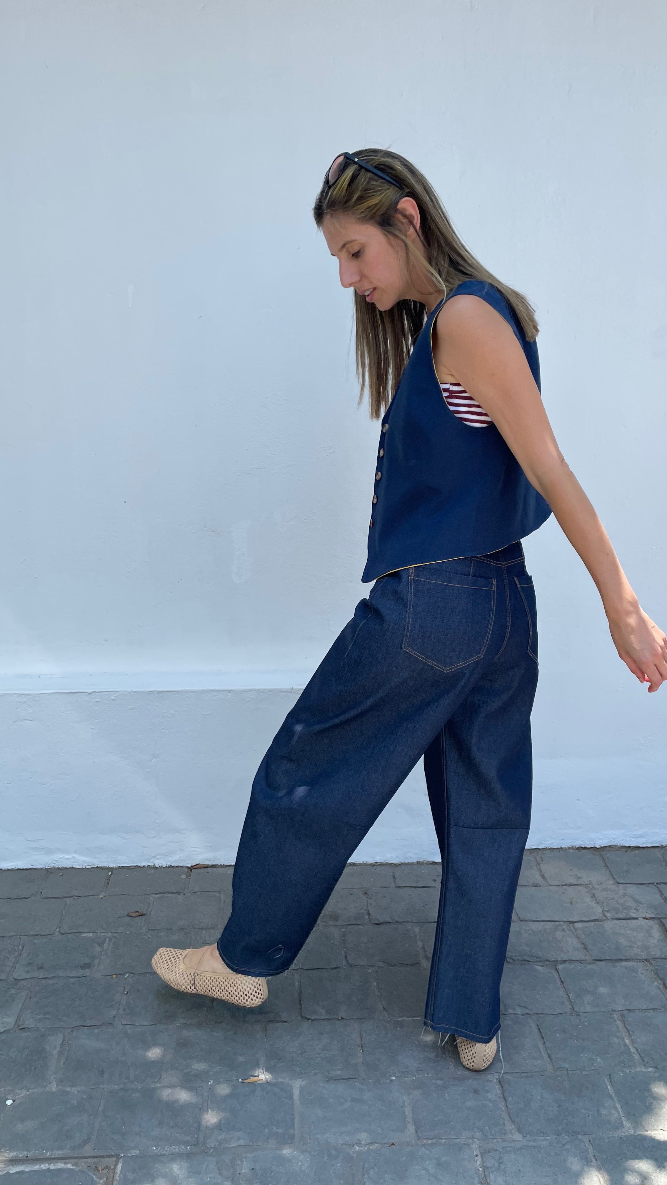 Gilet Reversible Victoire Lino Azul / Lima