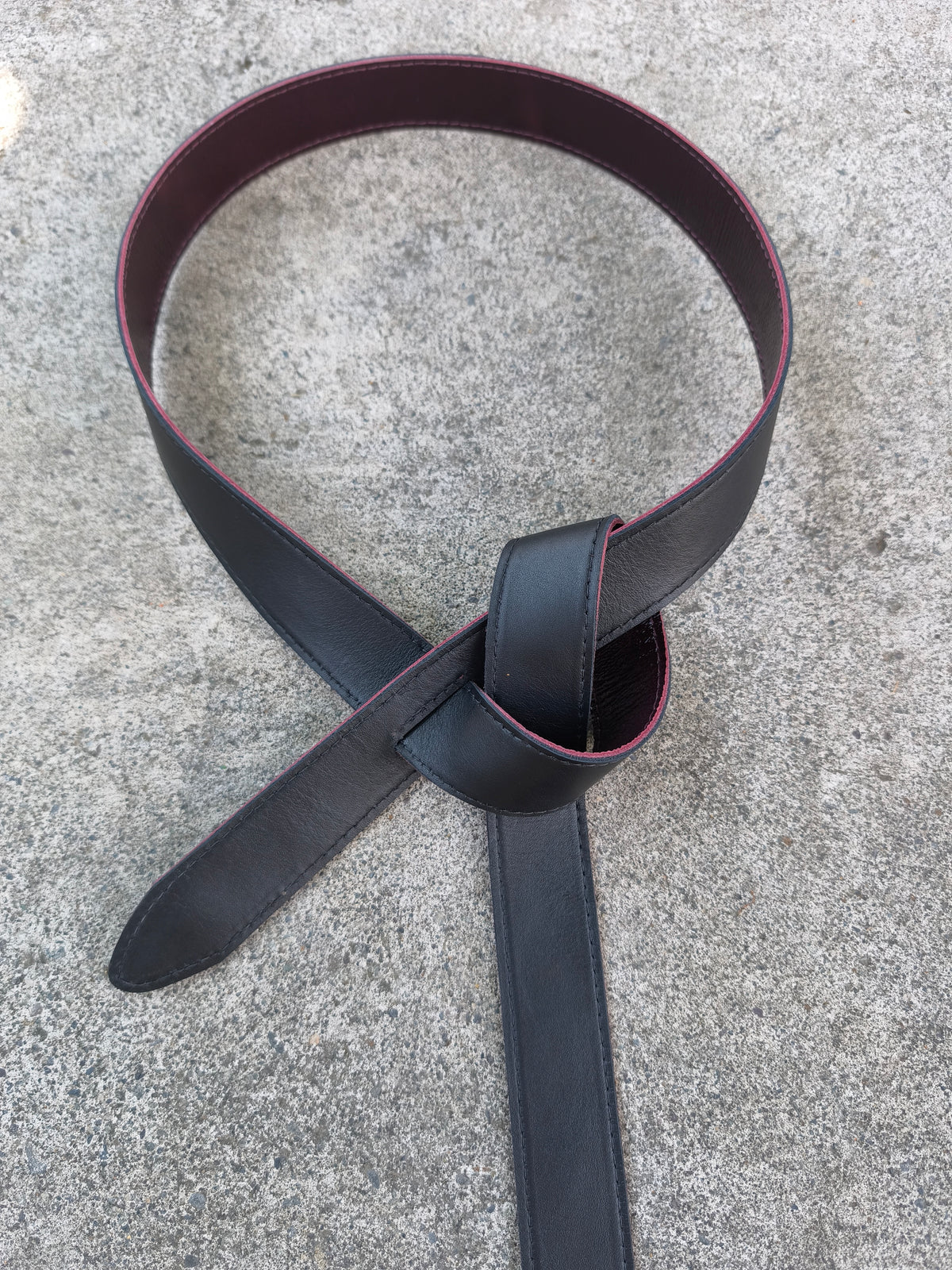 Reversible Narcisse Belt Black-Burgundy 100% Leather
