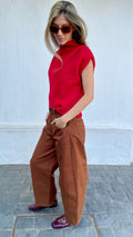 Lagune Superfine Alpaca Sleeveless Vest Red