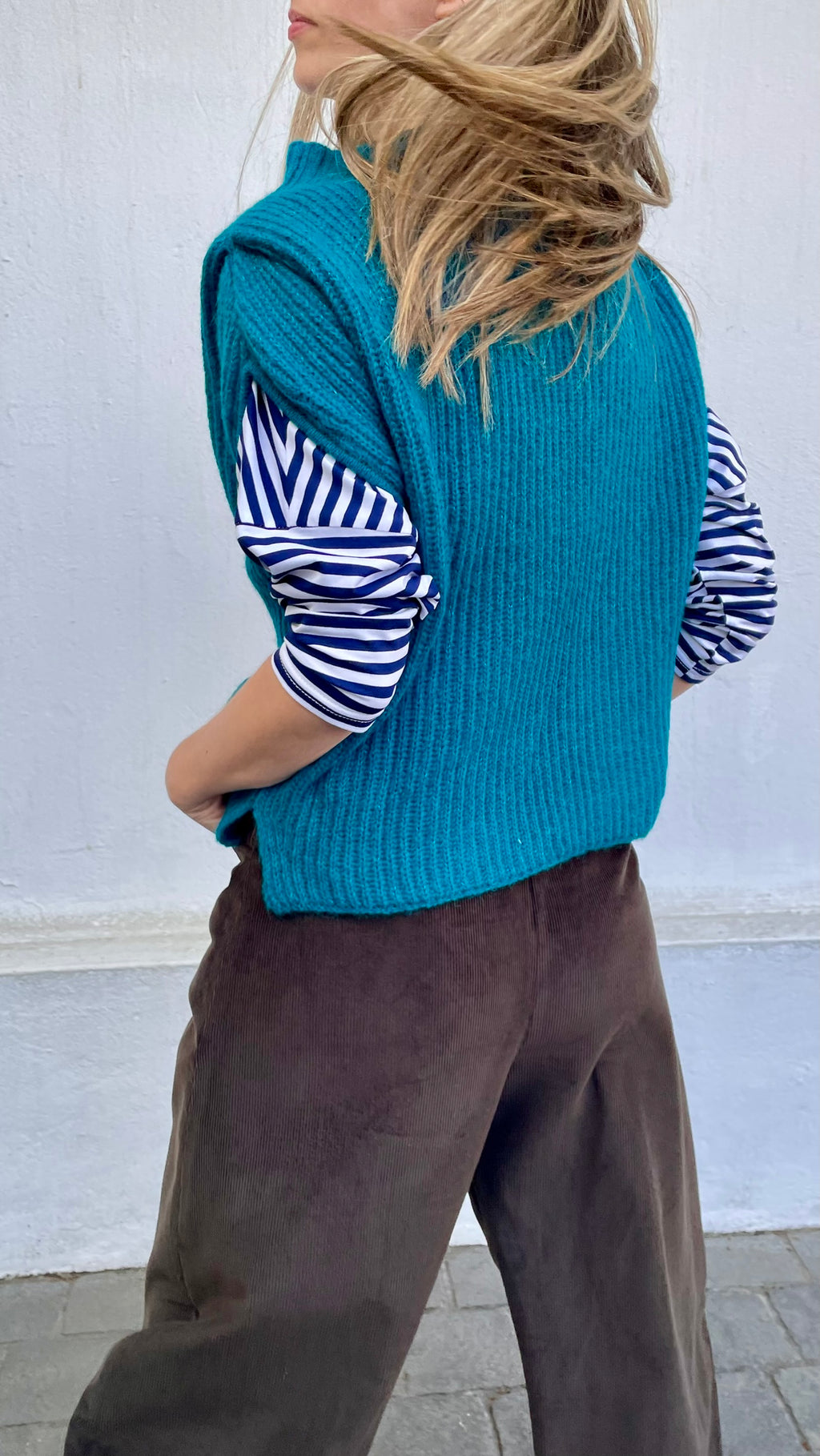 Chaleco Sin Mangas Lagune Superfine Alpaca Turquesa