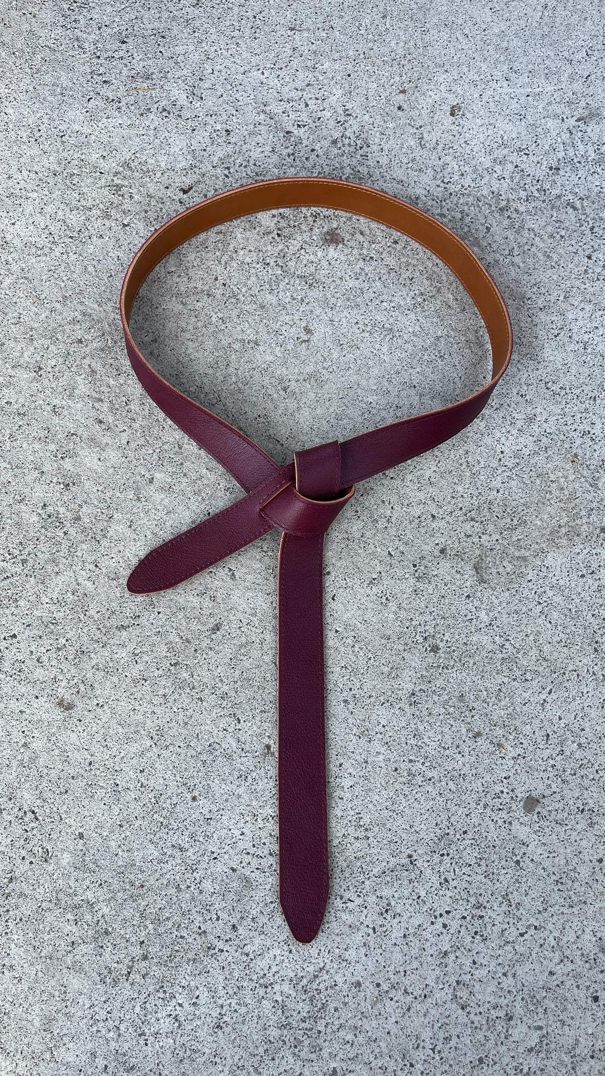 Narcisse Reversible Bordeaux-Camel 100% Leather Belt