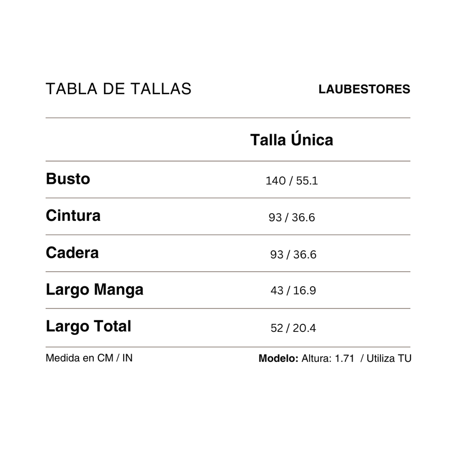 Tabla de tallas Kimono Capitaine 100% Algodón Listado Camel