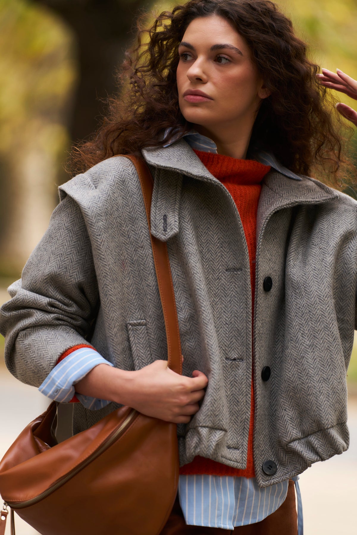 Chaqueta Magnetique Lana Espiga Gris
