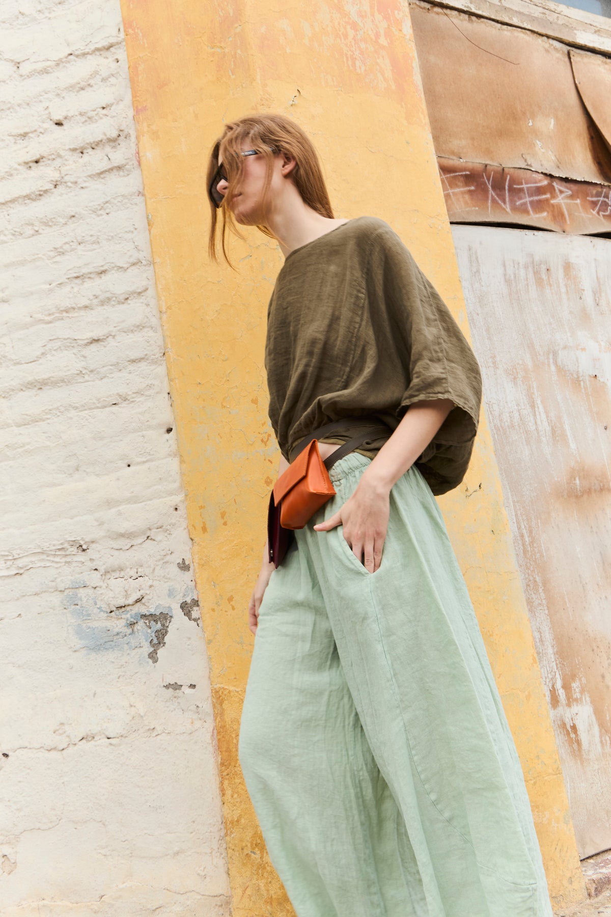 Pantalón Froisse 100% Lino Verde Agua