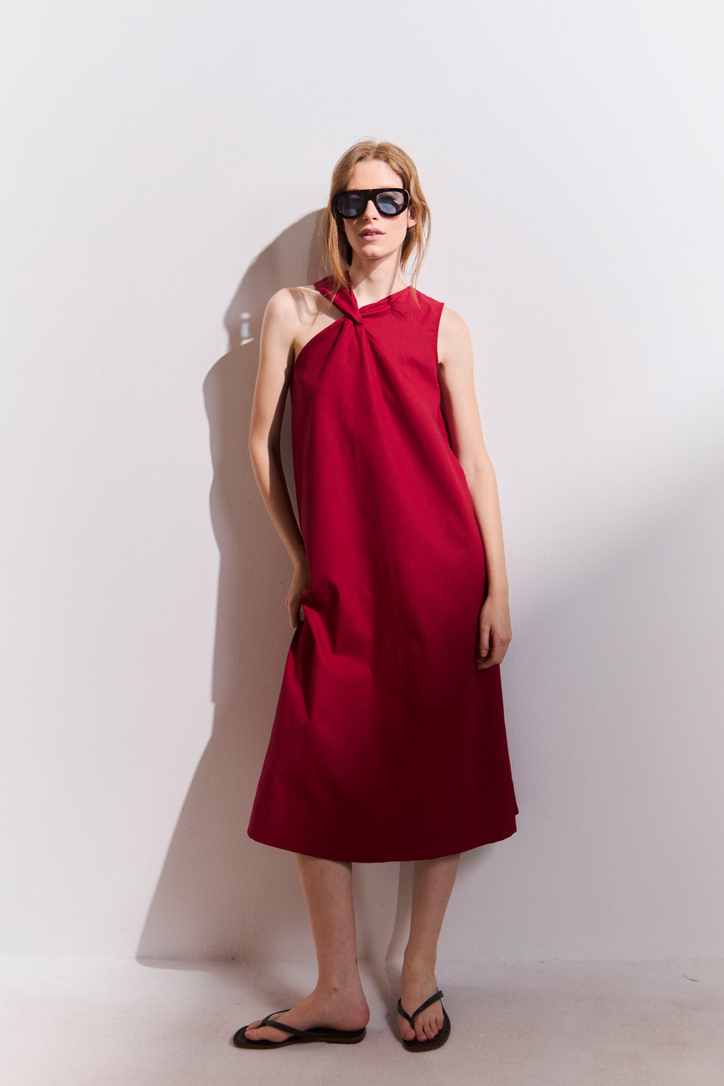 Vestido Croise Algodón Rojo