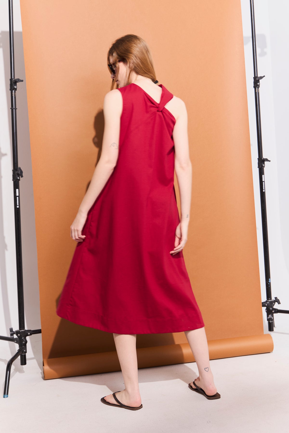 Vestido Croise Algodón Rojo
