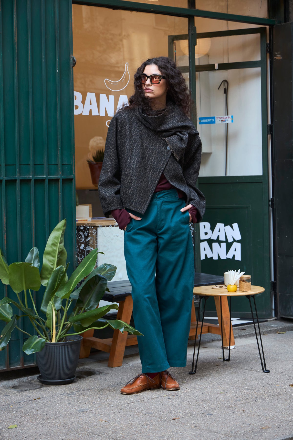 Pantalón Eveille 100% Algodón Verde Petróleo