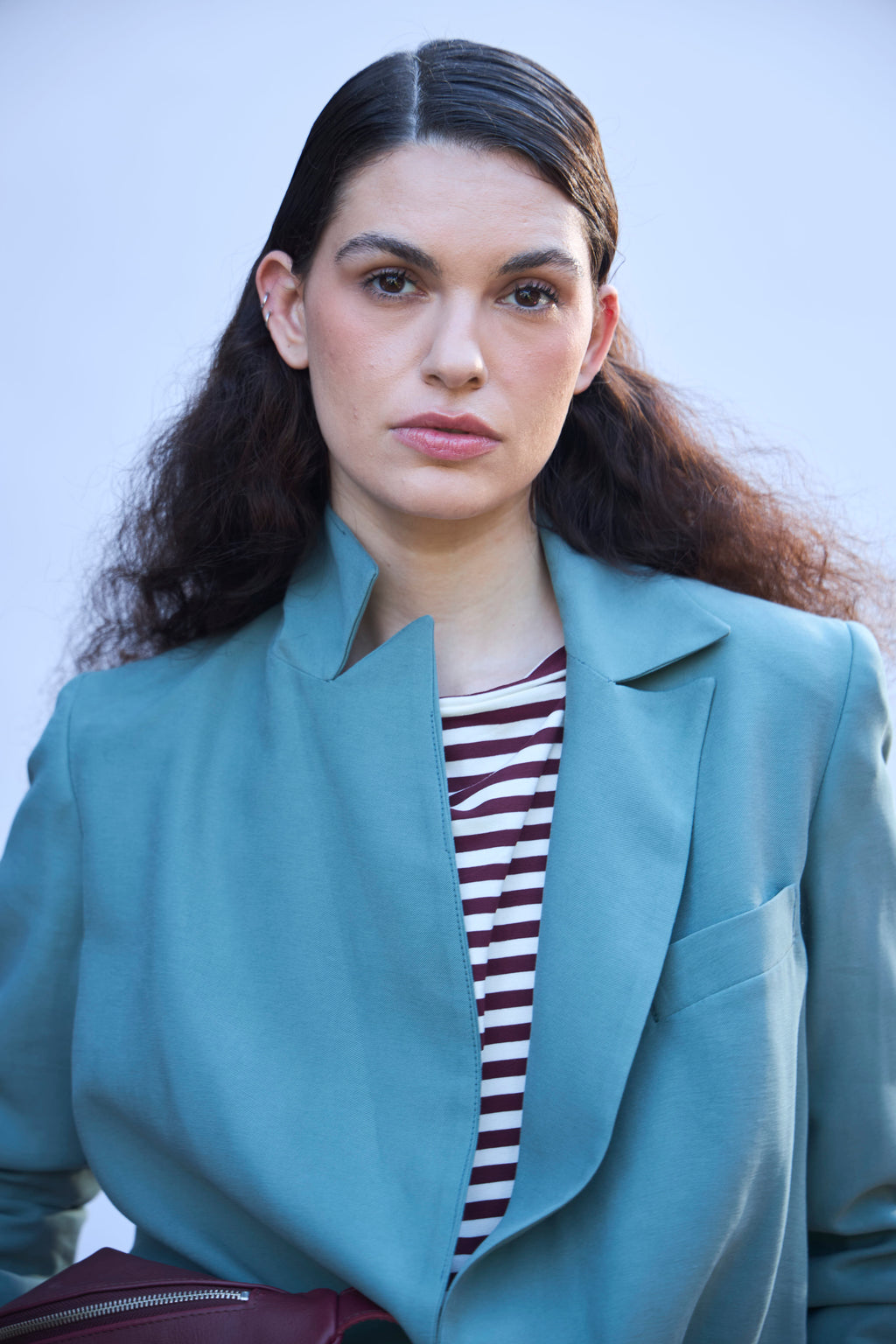 Blazer Bomber Maille Verde Agua