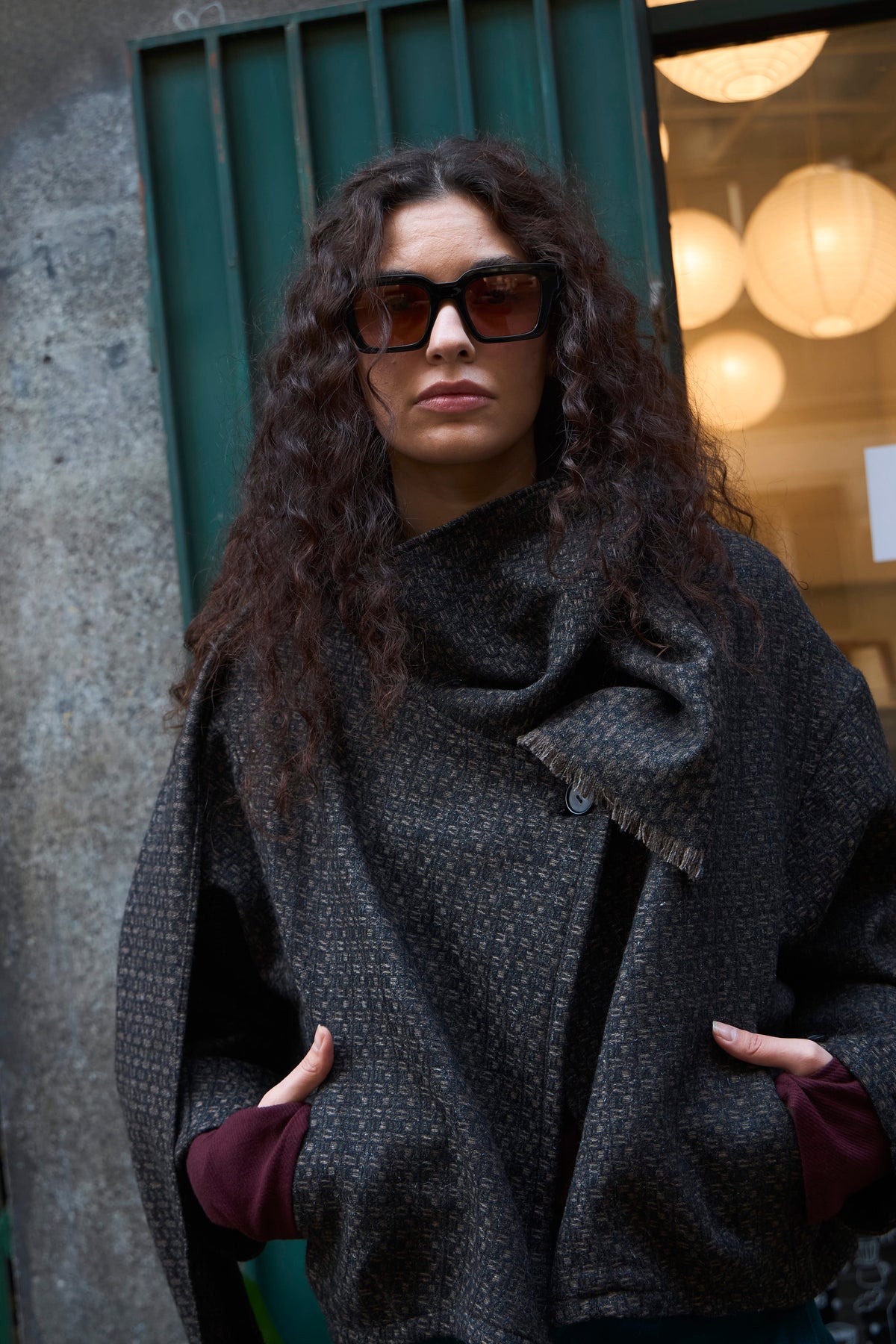 Chaqueta Derive Lana Cuadrillé Gris Marengo