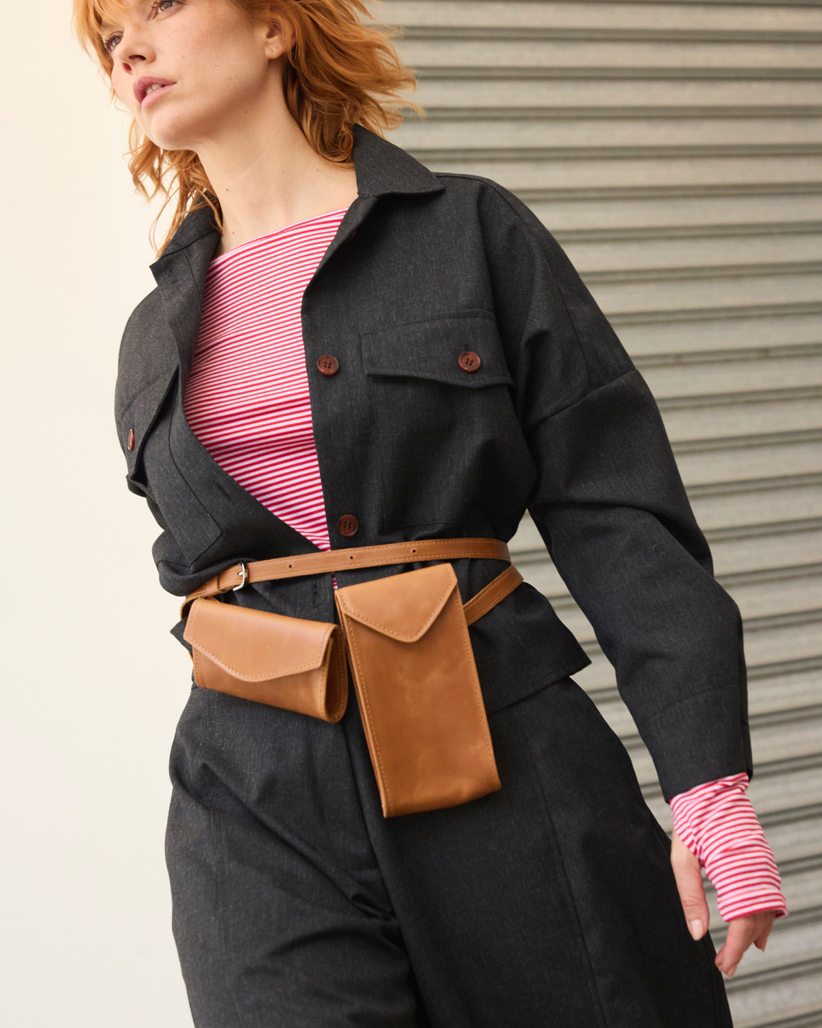 Beltbag Passiflore 100% Leather Camel