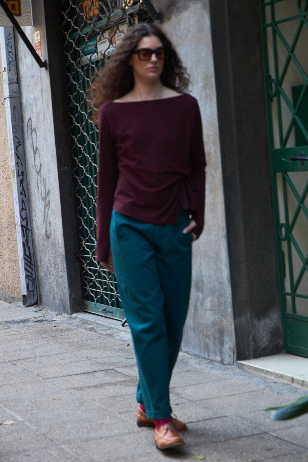 Pantalón Eveille 100% Algodón Verde Petróleo