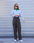 Dahlia Herringbone Brown Pants