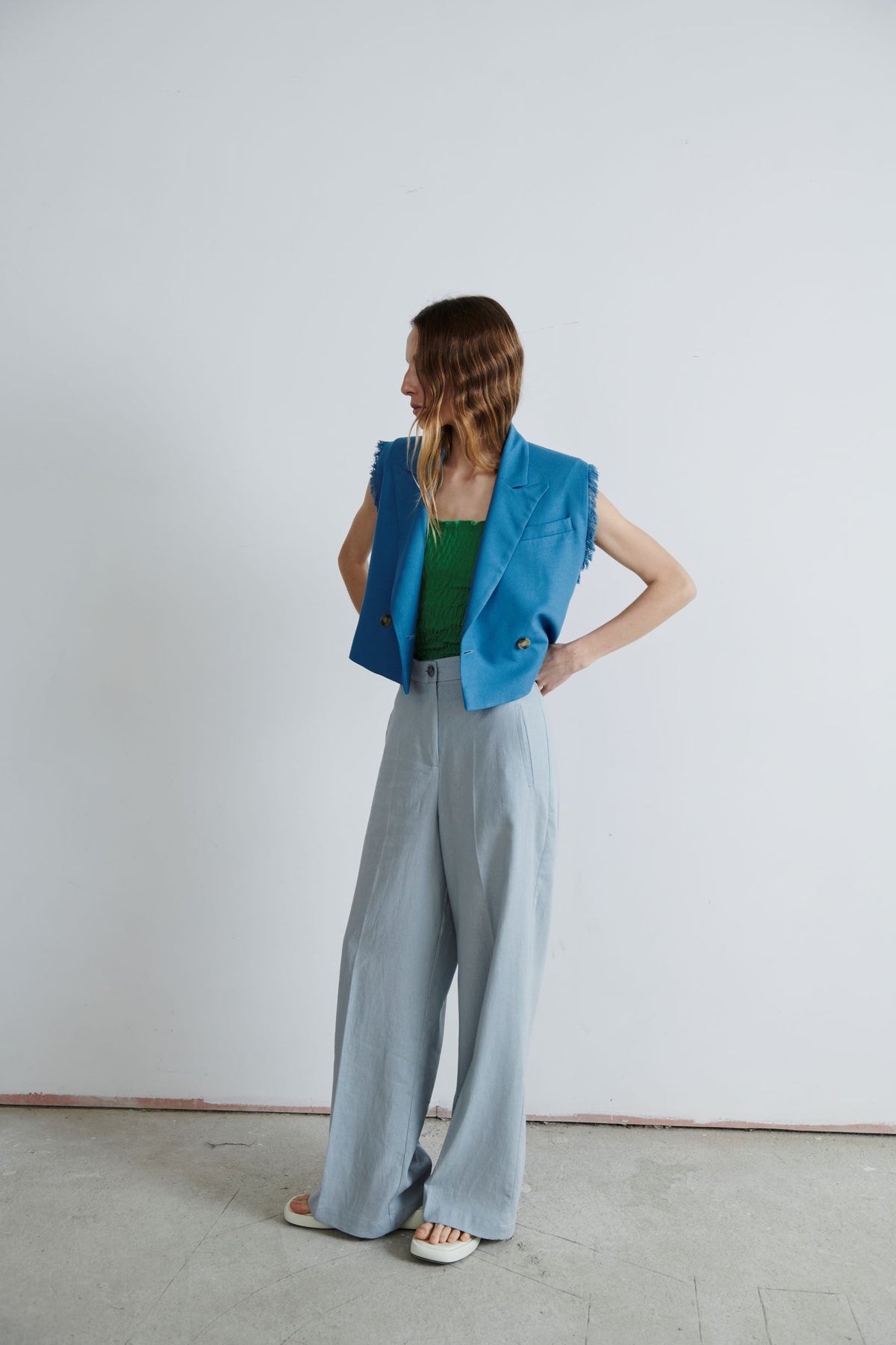 Chaqueta Mombasa Lino Índigo