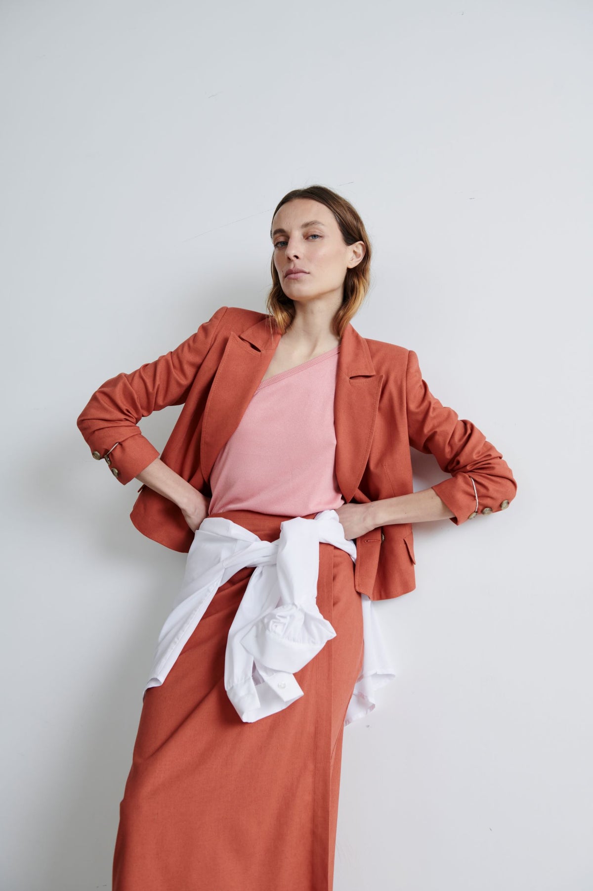 Falda Santos Lino Naranja