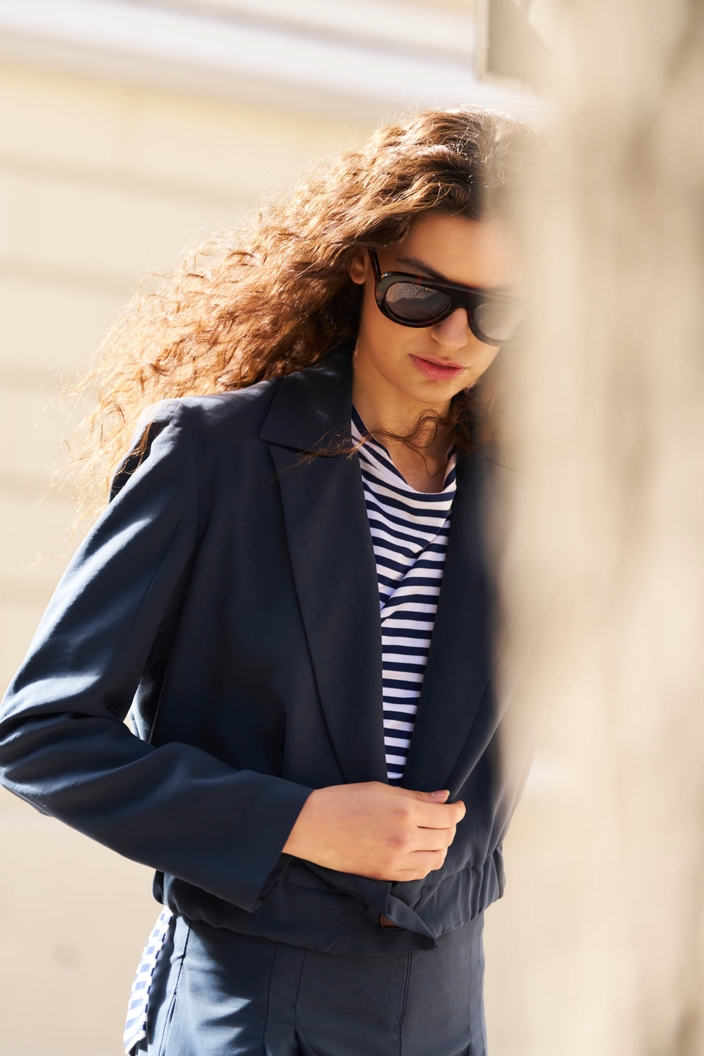 Blazer Bomber Maille Navy