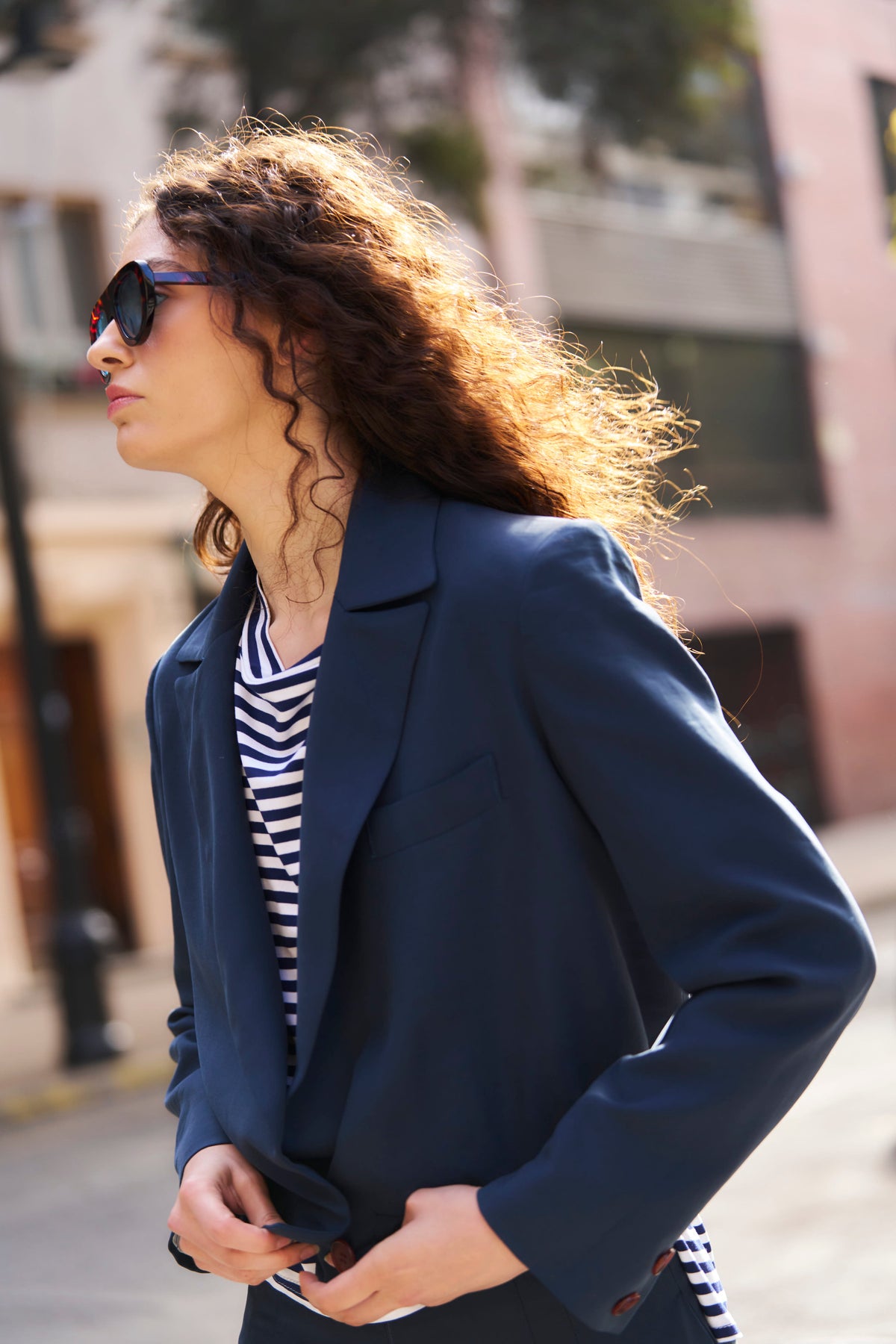 Blazer Bomber Maille Navy