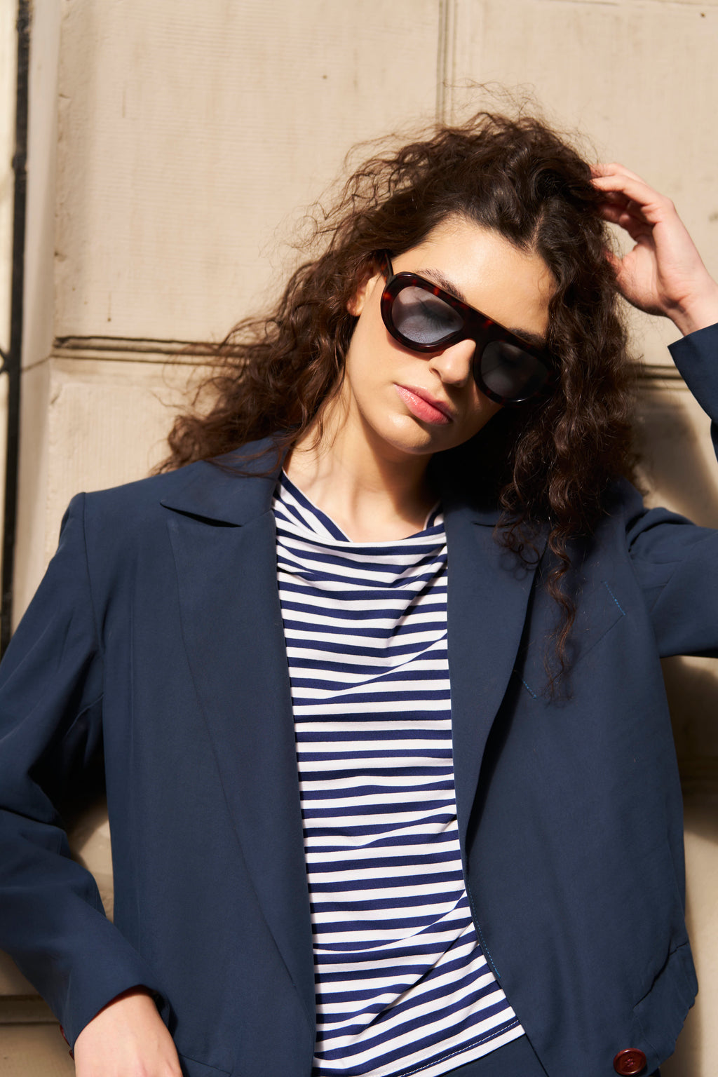Blazer Bomber Maille Navy