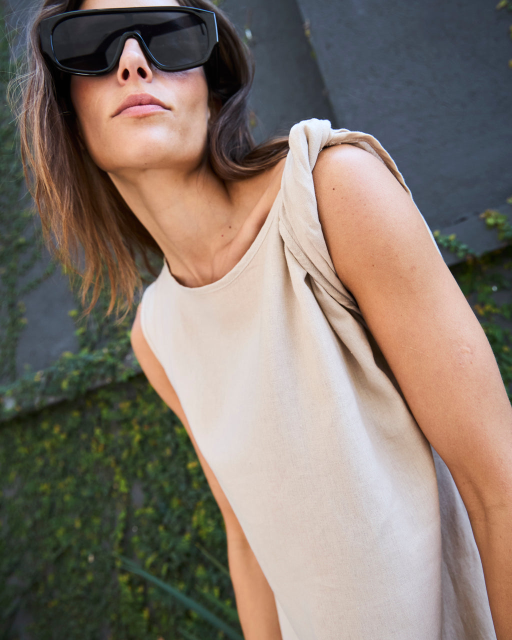 Vestido Coeur Lino Beige