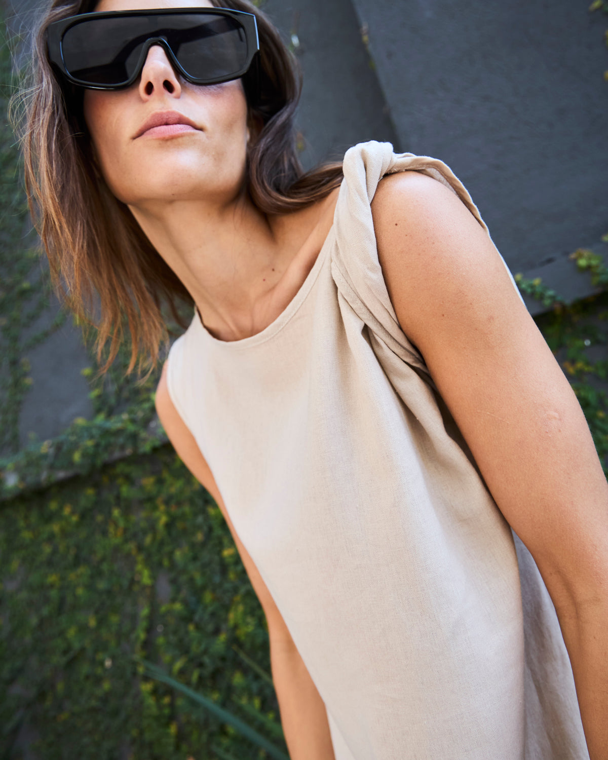 Vestido Coeur Lino Beige