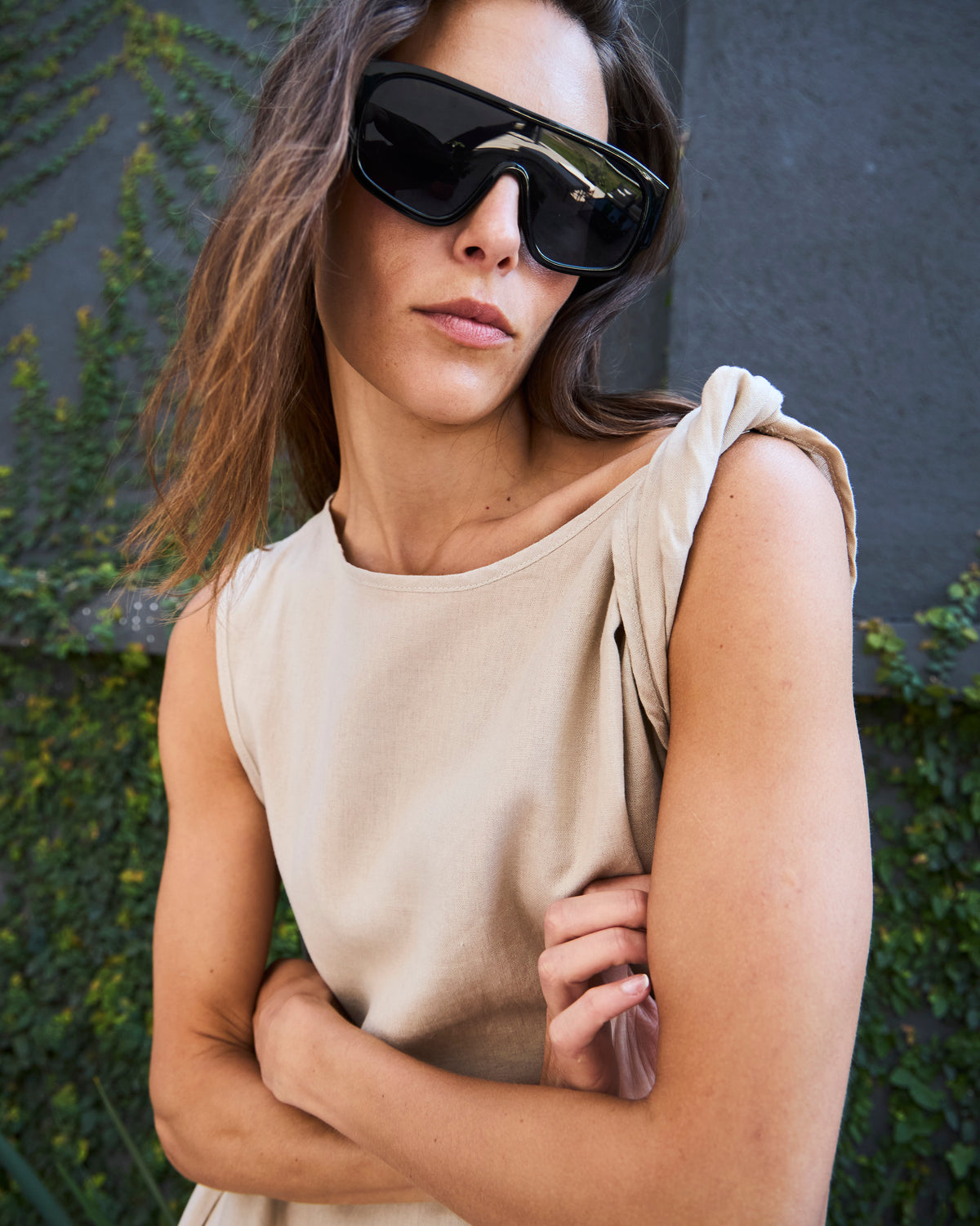 Vestido Coeur Lino Beige