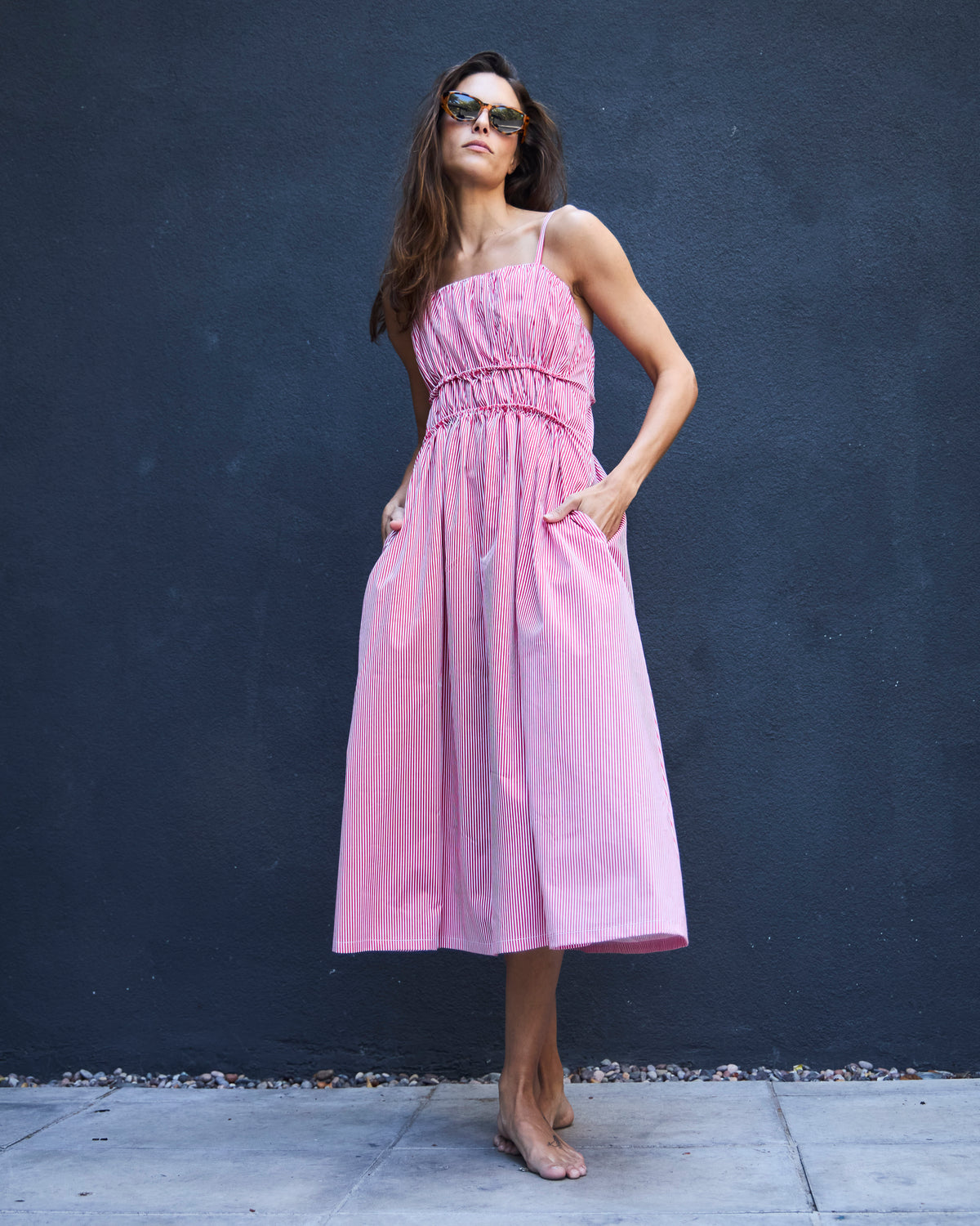 Vestido Rotterdam Listado Rojo