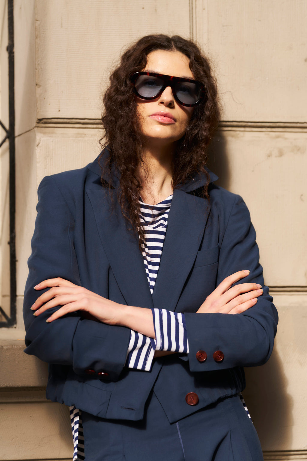 Blazer Bomber Maille Navy