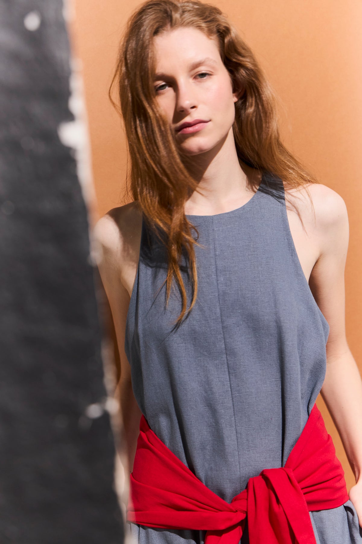 Vestido Globo Lueur Lino Gris Acero