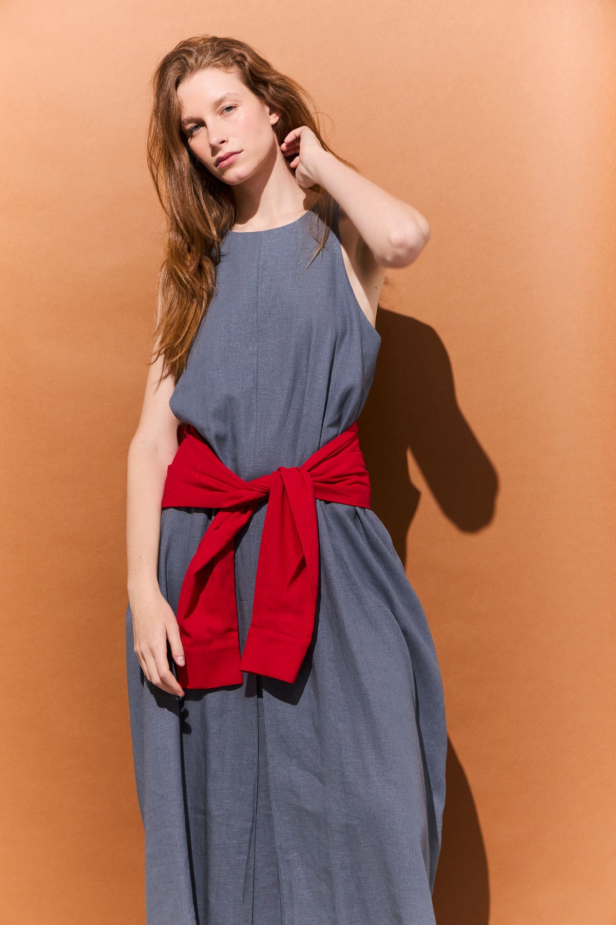 Vestido Globo Lueur Lino Gris Acero